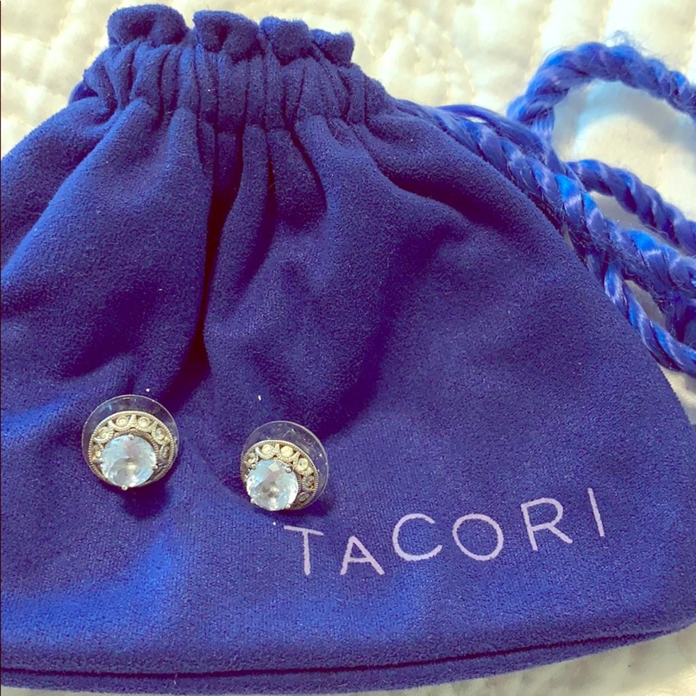 Tacori Bue Topaz earnings with diamond jacket